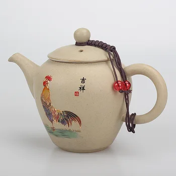 Retro Kaba Çömlek Demlik 210 ml Yaratıcı Horoz Çay Yapma Pot Çin Kung Fu Çay Seti Ev Porselen Drinkware