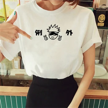 Gojo Satoru t-shirt kadın anime tasarımcı bluzu kadın manga anime tasarımcı giyim