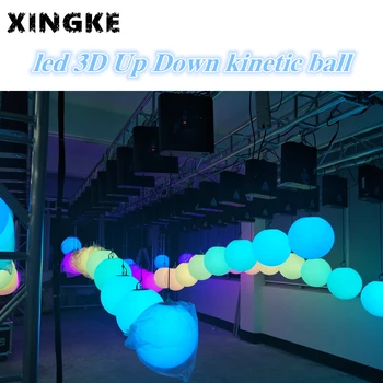 6 Adet / grup disko dans gösterisi ışık DMX 3D RGB dmx led kaldırma renkli top kinetik dmx led kaldırma renkli top