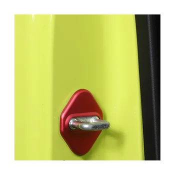 Kırmızı Alüminyum Alaşım Araba Kapı Kilidi Kapağı Toka Dekorasyon Suzuki Jimny 2019-2022 için JB64 JB74