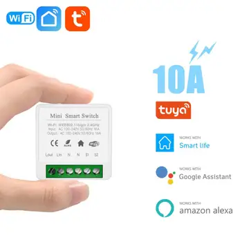 Wifi Mini akıllı anahtar kablosuz ışık anahtarları 2 yollu DIY kontrol akıllı ev için Tuya akıllı yaşam Alexa Alice Homekit