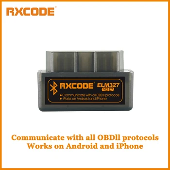 Rxcode Mını ELM327 Bluetooth V2. 7 OBD2 Araç Teşhis Tarayıcı ELM 327 Bluetooth Android/Symbian OBDII Protokolleri İçin