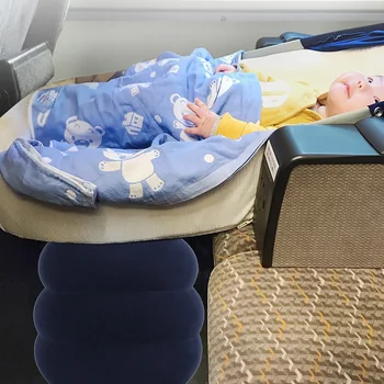 Şişme Ayak İstirahat Çift Vana Mavi PVC Akın Yıkanabilir Şişme Seyahat Ayak istirahat yastığı Uçak Ofis Ev için