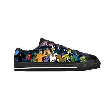 Doo Anime Karikatür Manga Comic Köpek Korku Scoobys Rahat Bez Ayakkabı Düşük Üst Rahat Nefes 3D Baskı Erkek Kadın Sneakers